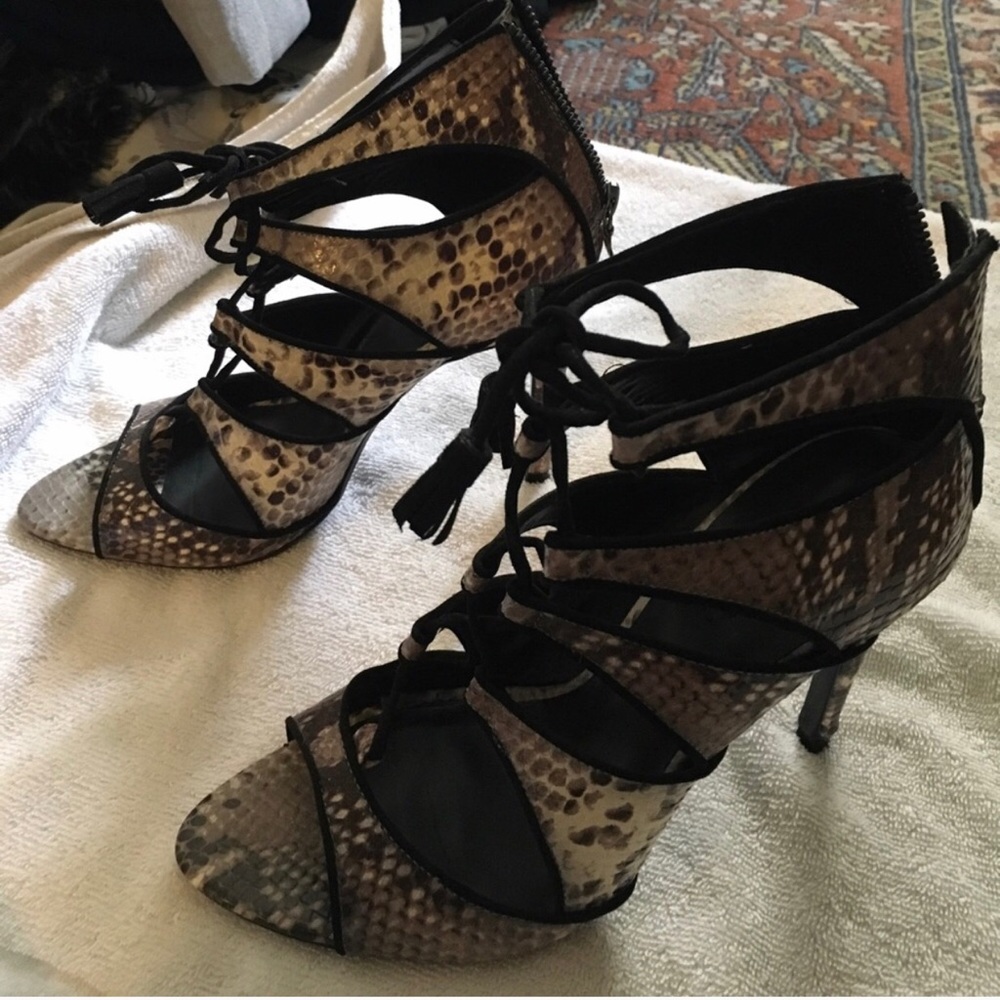 Zara faux snake skin sandals